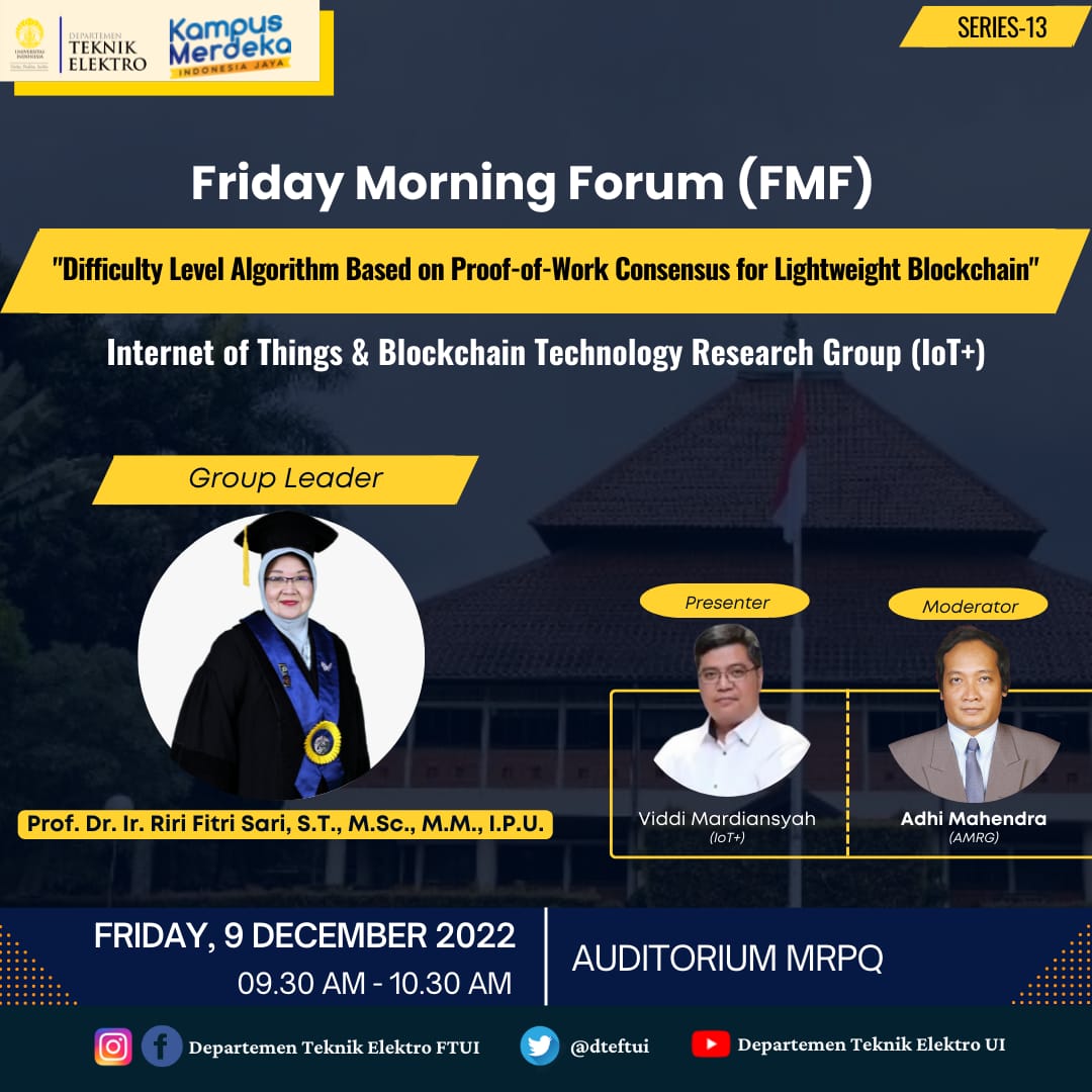 [FMF SERIES-13] Internet of Things & Blockchain Technology Research Group (IoT+)